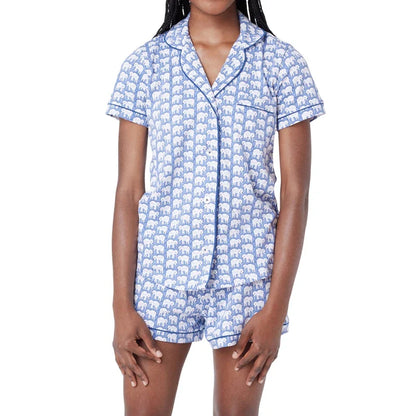 Pajamas Set- Bunny Print Pajamas – 2-Piece Shorts & Shirt Set- Pattern13- IndioGear.com