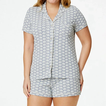 Pajamas Set- Bunny Print Pajamas – 2-Piece Shorts & Shirt Set- Pattern15- IndioGear.com