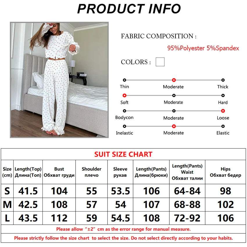 Pajamas Set- Comfy Floral Pajama Suit Pants & Crop Top Loungewear- - IndioGear Women Clothing