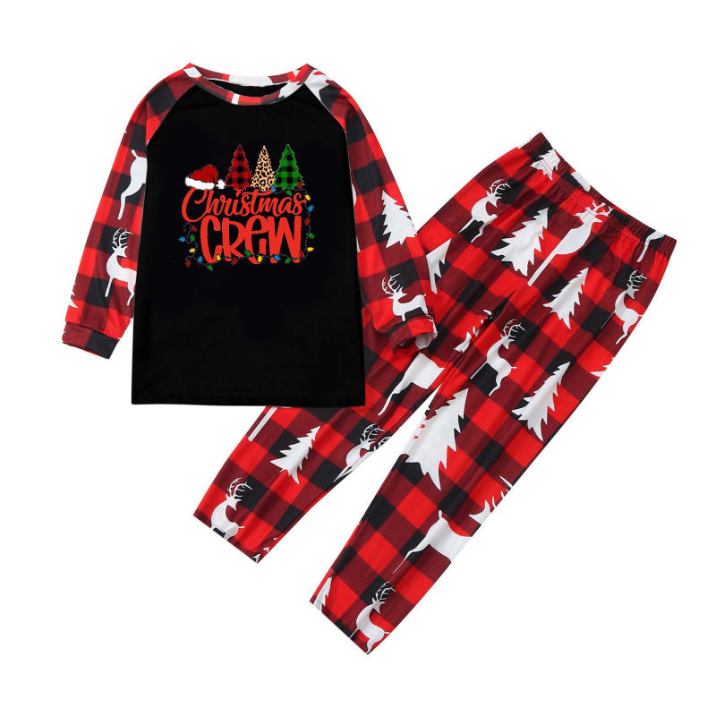 Pajamas Set- Kids Christmas Pajamas Sleepwear for Holiday- Black- IndioGear Women Clothing