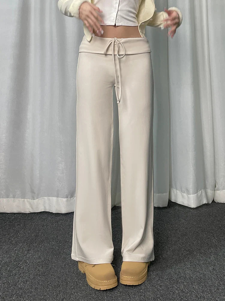 Pants- Sleek Polyester Lounge Pants with Flexible Waistband- - IndioGear