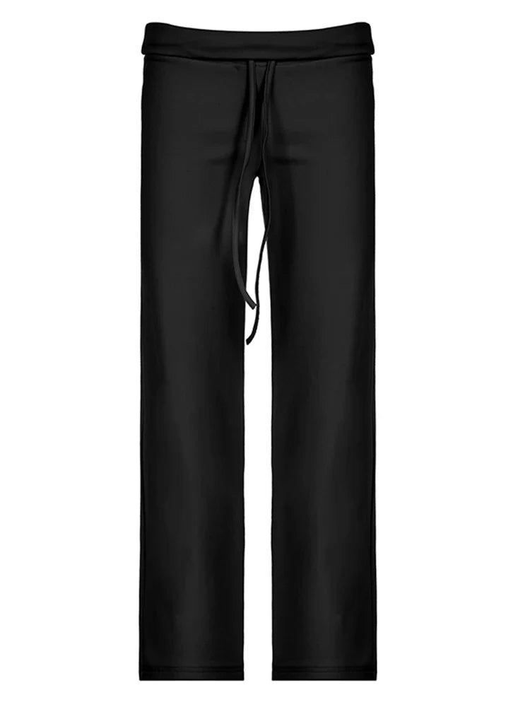 Pants- Sleek Polyester Lounge Pants with Flexible Waistband- - IndioGear