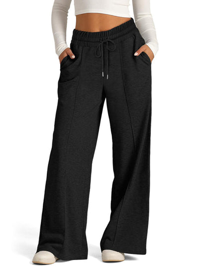 Pants- Comfy Wide Waistband Lounge Trousers Wide-Leg Pants- - IndioGear.com