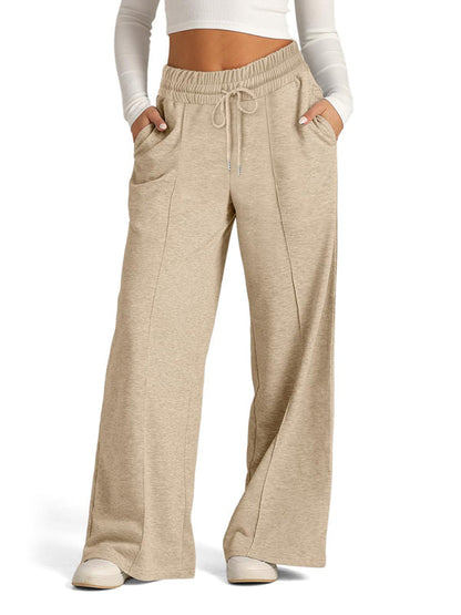 Pants- Comfy Wide Waistband Lounge Trousers Wide-Leg Pants- - IndioGear.com