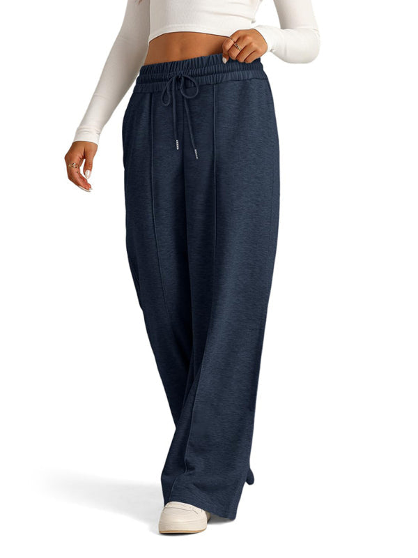 Pants- Comfy Wide Waistband Lounge Trousers Wide-Leg Pants- - IndioGear.com