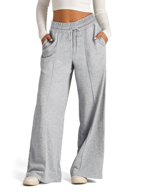 Pants- Comfy Wide Waistband Lounge Trousers Wide-Leg Pants- - IndioGear.com