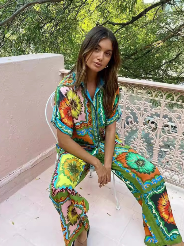 Pants Set- Floral Fantasia Shirt and Pants Set- - IndioGear.com