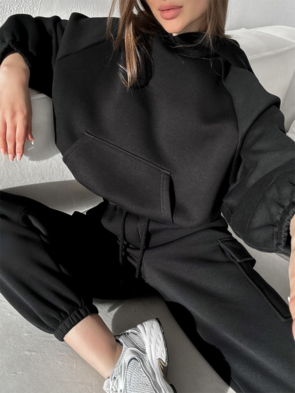 Pants Set- Lounge Street Cargo Sweatpants & Hooded Sweatshirt- - IndioGear.com