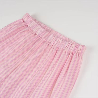 Pants Set- Striped Loungewear Set for Women - Cute Loose Top & Pants- - IndioGear.com