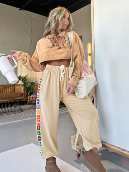 Pants- Women Festival Colorful Boho Wide-Leg Pants- - IndioGear.com