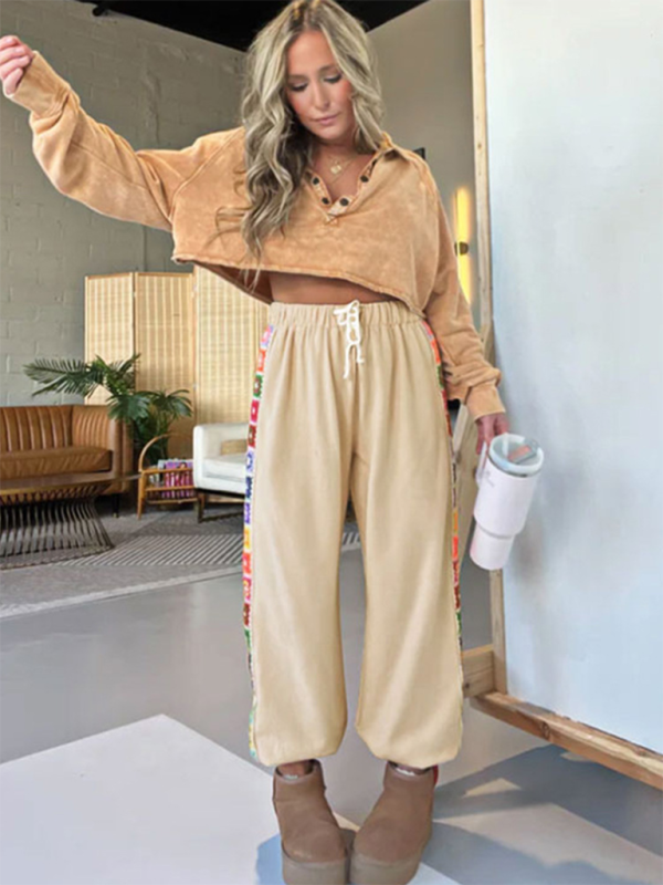 Pants- Women Festival Colorful Boho Wide-Leg Pants- - IndioGear.com