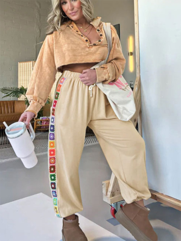 Pants- Women Festival Colorful Boho Wide-Leg Pants- - IndioGear.com