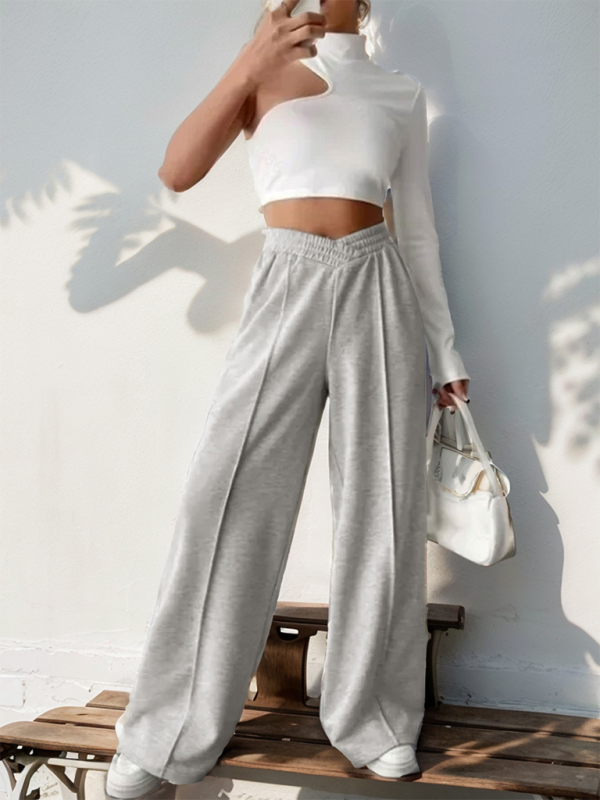 Pants- Women Wide-Leg Polyester Pants for All Seasons- - IndioGear.com