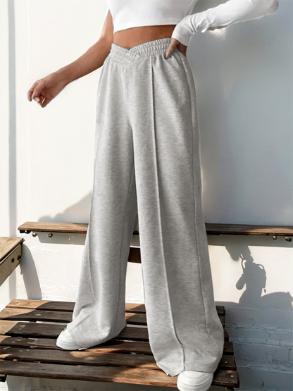 Pants- Women Wide-Leg Polyester Pants for All Seasons- - IndioGear.com