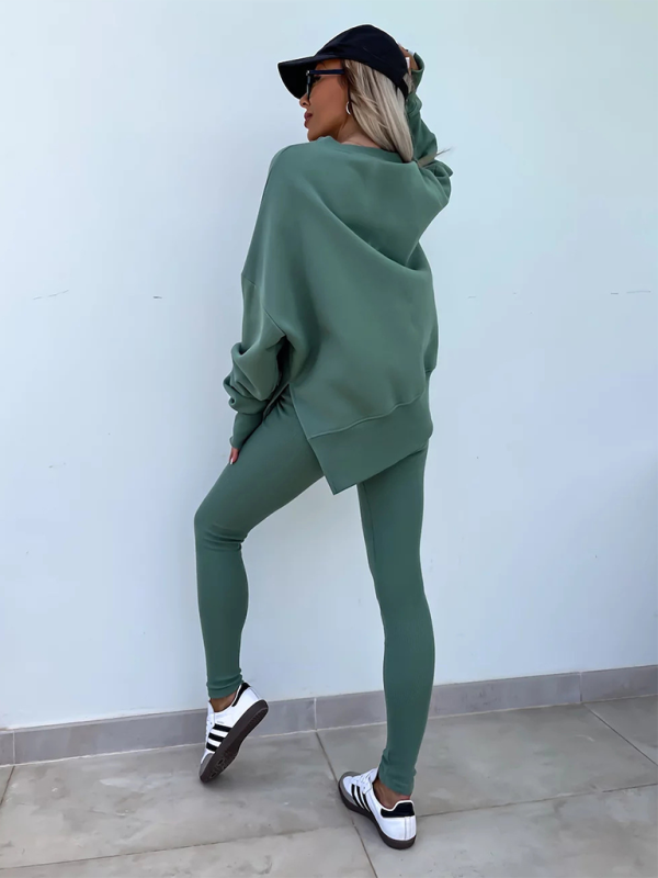 Pants set- Sporty Casual Set Leggings & Oversized Sweatshirt- - IndioGear.com