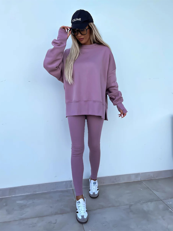 Pants set- Sporty Casual Set Leggings & Oversized Sweatshirt- - IndioGear.com