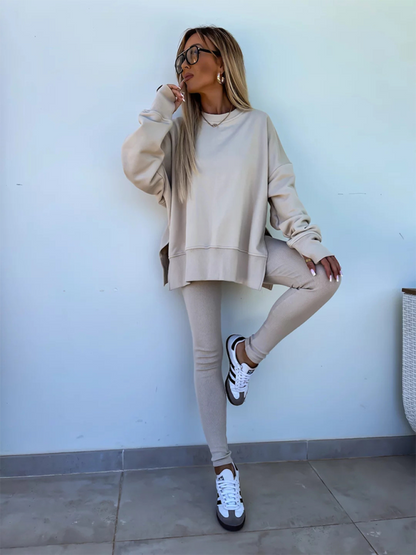 Pants set- Sporty Casual Set Leggings & Oversized Sweatshirt- - IndioGear.com