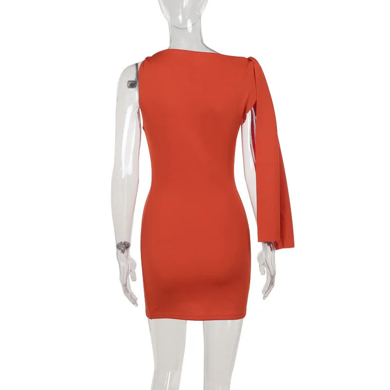 Party Dresses- Elegant One-Shoulder Cocktail Dress- - IndioGear.com