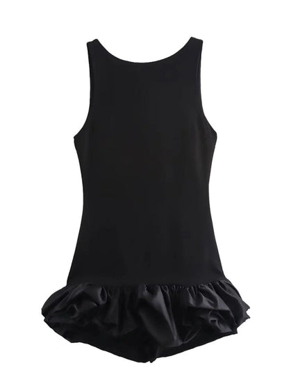 Party Dresses- Elegant Party Ruffle Dress- Black- IndioGear Women Clothing