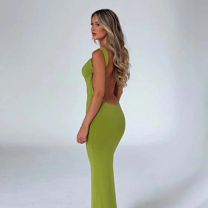 Wedding Attire Green Floor-Length Dress for Elegant Evenings