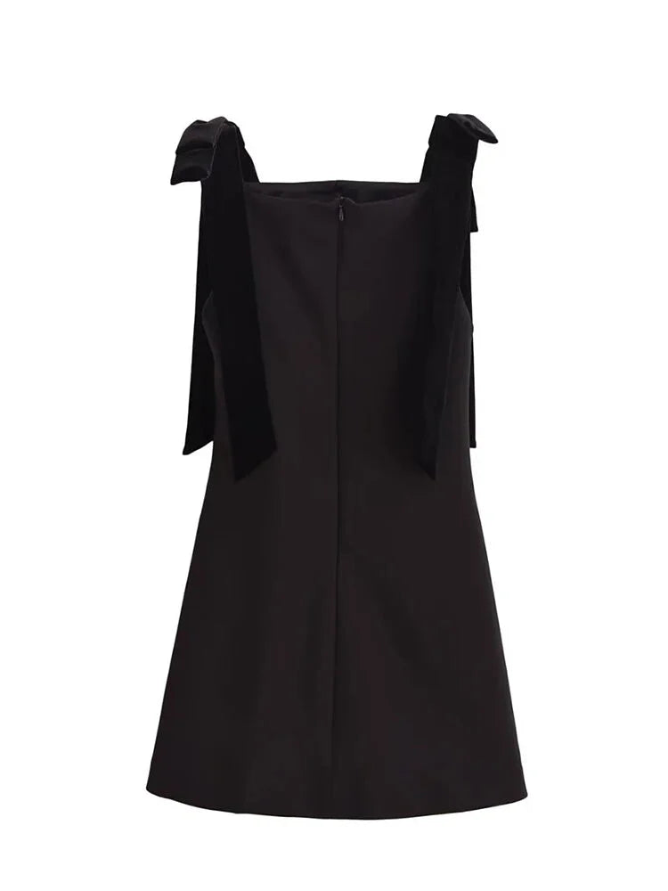 Party Dresses - Little Black Dress with Velvet Touch for Cocktail Parties