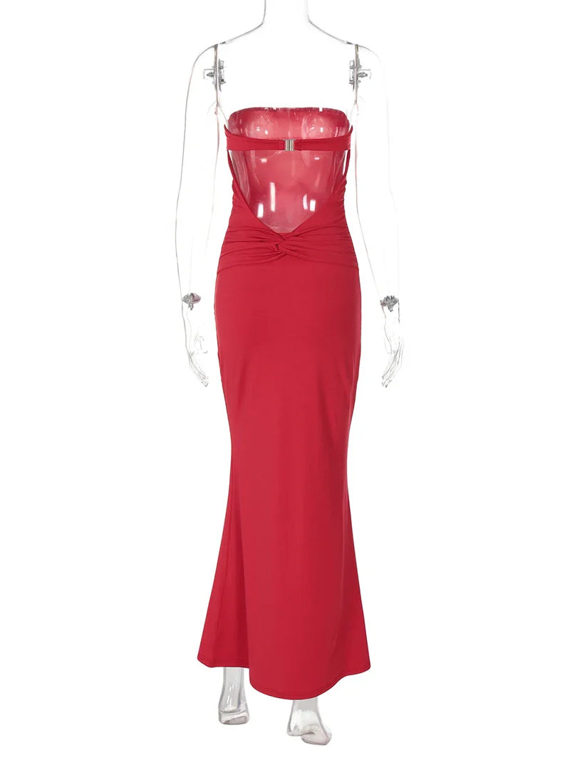 Party Dresses- Mermaid Cocktail Strapless Dress- - IndioGear Women Clothing