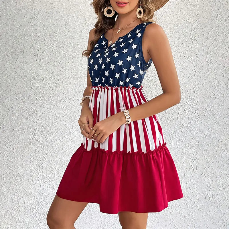 Patriotic Dress- American Flag Dress for Patriotic Parties- American Flag Print- IndioGear.com