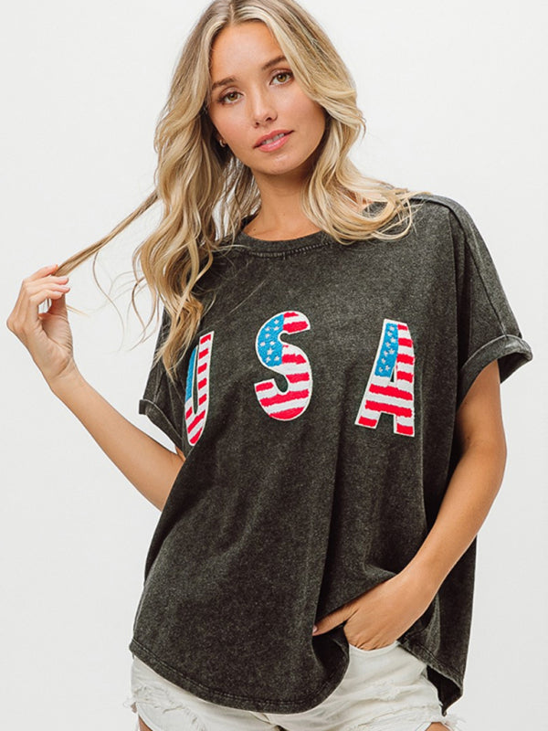 Patriotic Tee- American USA Oversized T-Shirt for Festive Occasions- - IndioGear.com