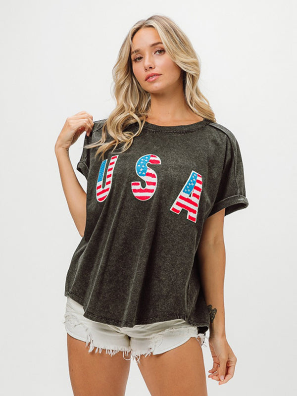 Patriotic Tee- American USA Oversized T-Shirt for Festive Occasions- - IndioGear.com