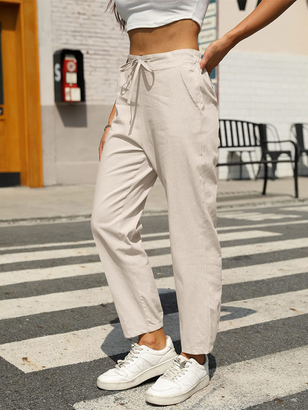 Pencil Pants- Pencil-Cut Cotton-Blend Pants with Pockets- Cracker khaki- IndioGear.com