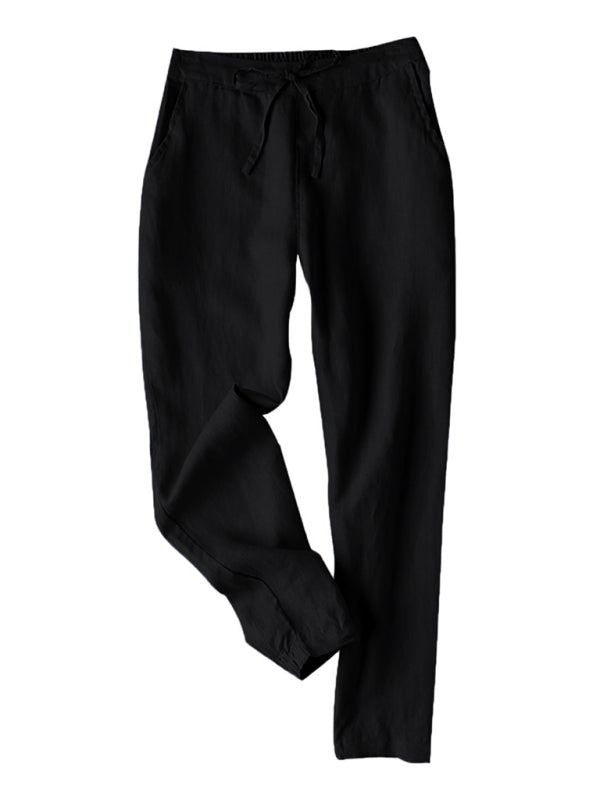 Pencil Pants- Pencil-Cut Cotton-Blend Pants with Pockets- - IndioGear.com