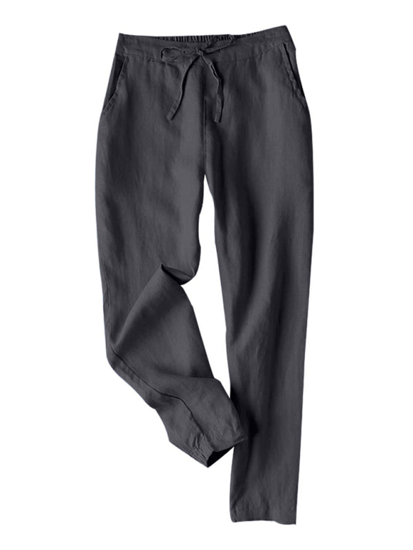 Pencil Pants- Pencil-Cut Cotton-Blend Pants with Pockets- Charcoal grey- IndioGear.com