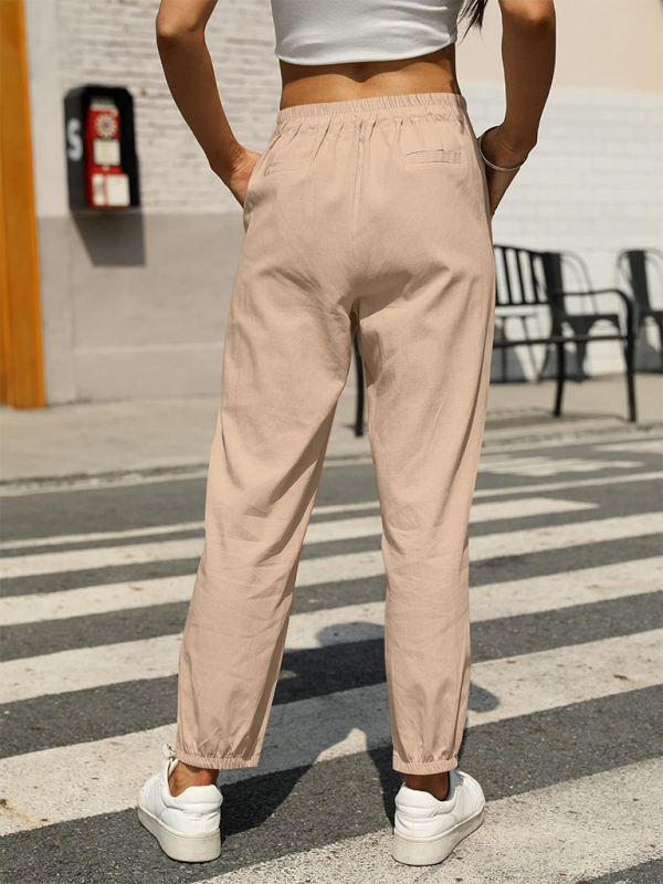 Pencil Pants- Pencil-Cut Cotton-Blend Pants with Pockets- - IndioGear.com