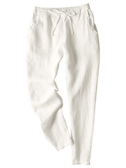 Pencil Pants- Pencil-Cut Cotton-Blend Pants with Pockets- - IndioGear.com