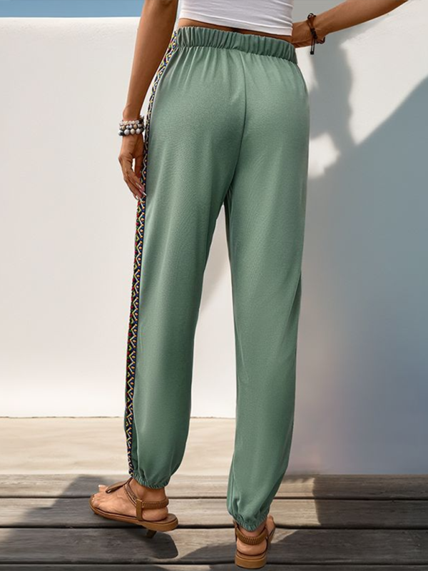 Pencil Pants- Women Boho Pencil Pants with Tribal Accents- - IndioGear.com