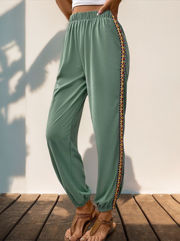 Pencil Pants- Women Boho Pencil Pants with Tribal Accents- - IndioGear.com