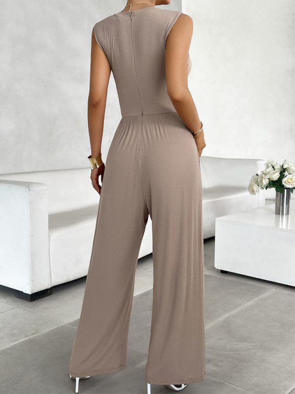 Playsuits- Women Wide-Leg Jumpsuit - Full-Length Playsuit for All Occasions- - IndioGear.com