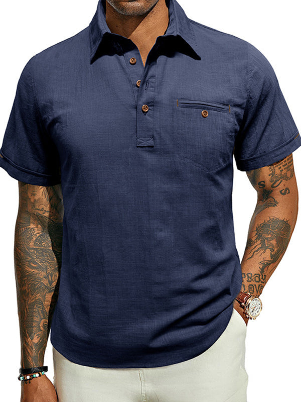 Polo Shirt- Men's Cotton Polo Shirt Ideal for Outdoor Events- Royal blue- IndioGear.com