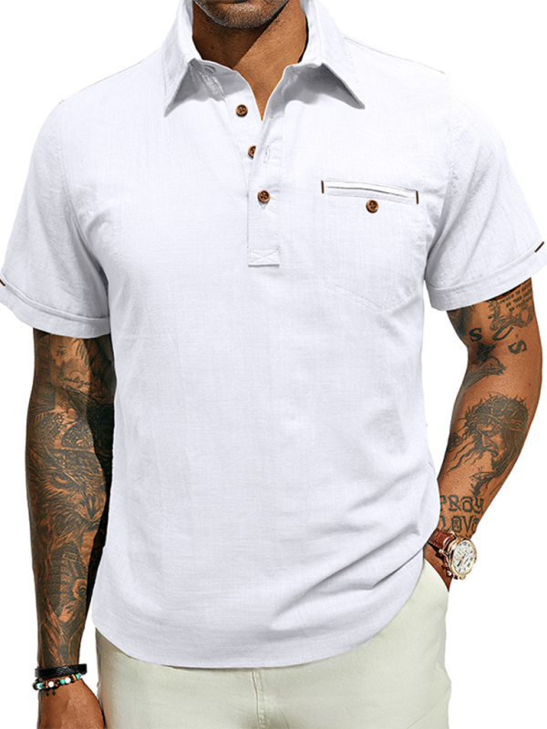 Polo Shirt- Men's Cotton Polo Shirt Ideal for Outdoor Events- White- IndioGear.com