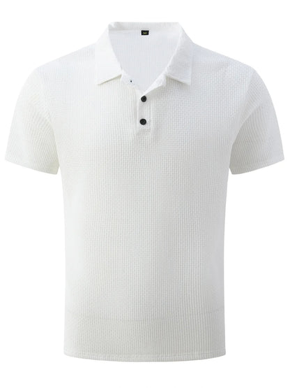 Polo Shirts- Men’s Textured Summer Top Polo- - IndioGear