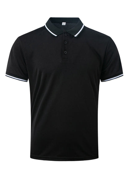 Contrast Solid Polo Shirt for Men's Casual Look