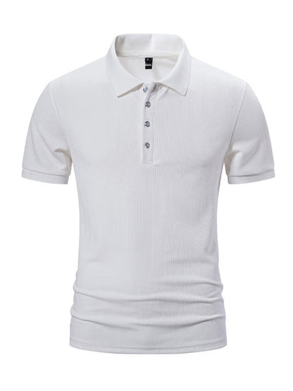 Men's Textured Polo Shirt for Daily Wear