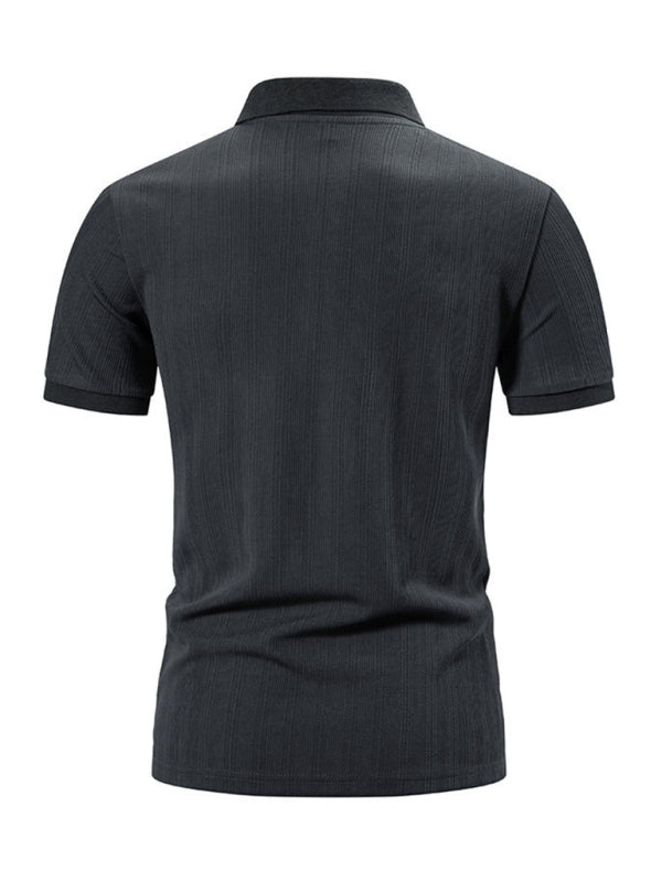 Men's Textured Polo Shirt for Daily Wear