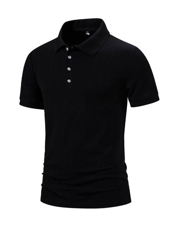 Men's Textured Polo Shirt for Daily Wear