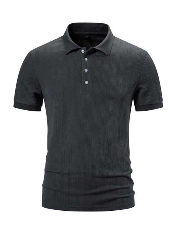 Men's Textured Polo Shirt for Daily Wear