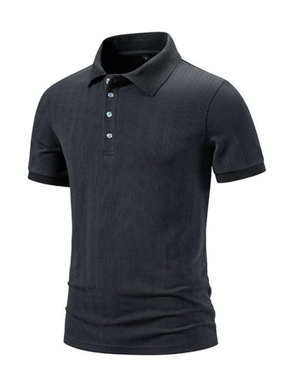 Men's Textured Polo Shirt for Daily Wear