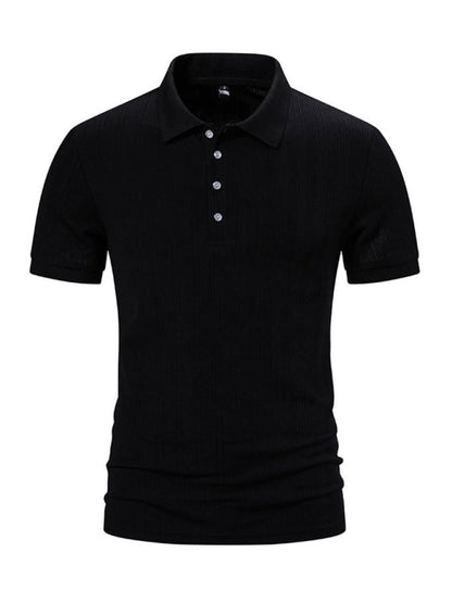 Men's Textured Polo Shirt for Daily Wear