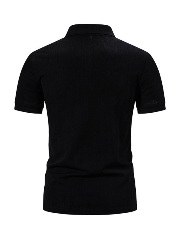 Men's Textured Polo Shirt for Daily Wear