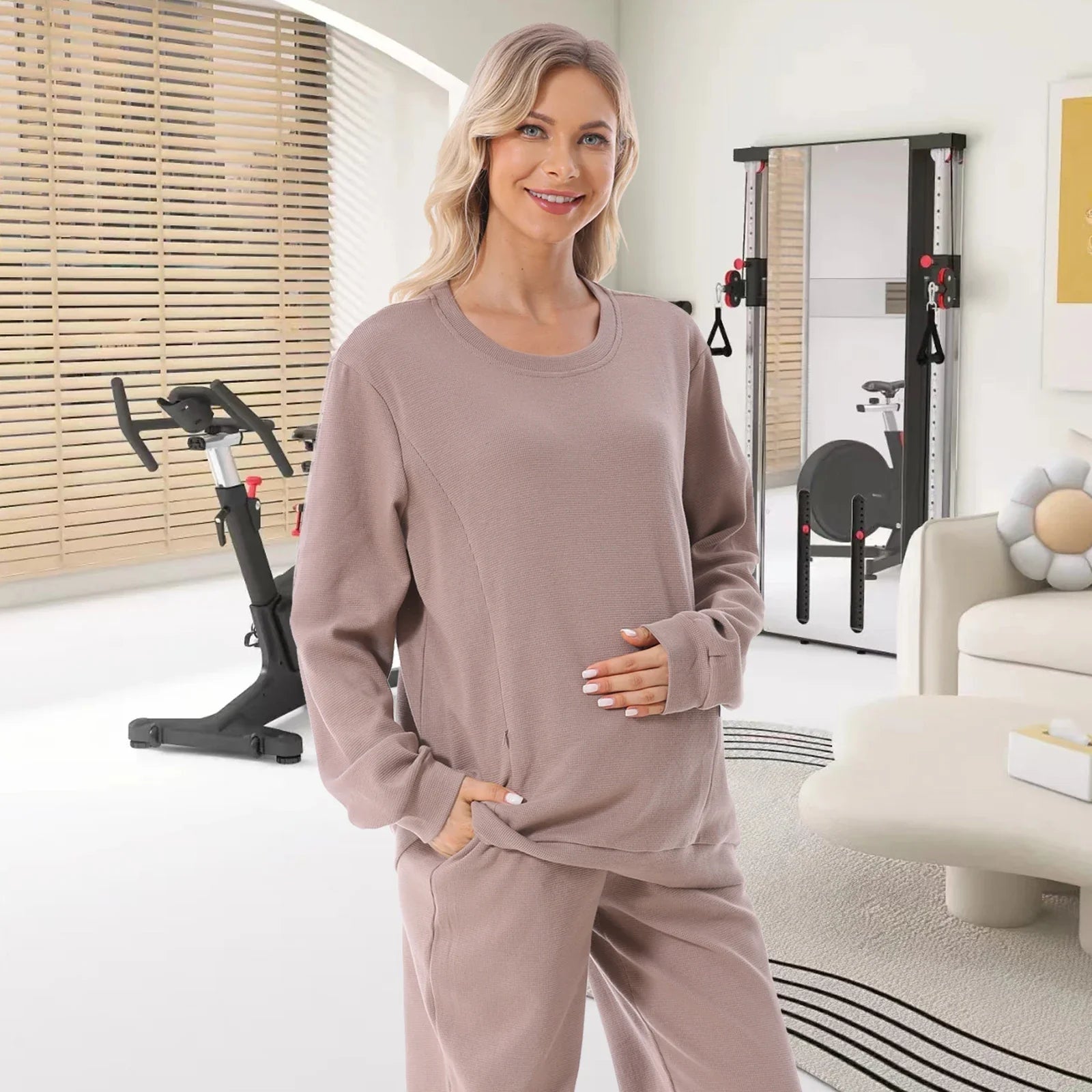 Pregnancy & Nursing Loungewear- Mom's Cozy Comfort Lounge Set- - IndioGear Women Clothing