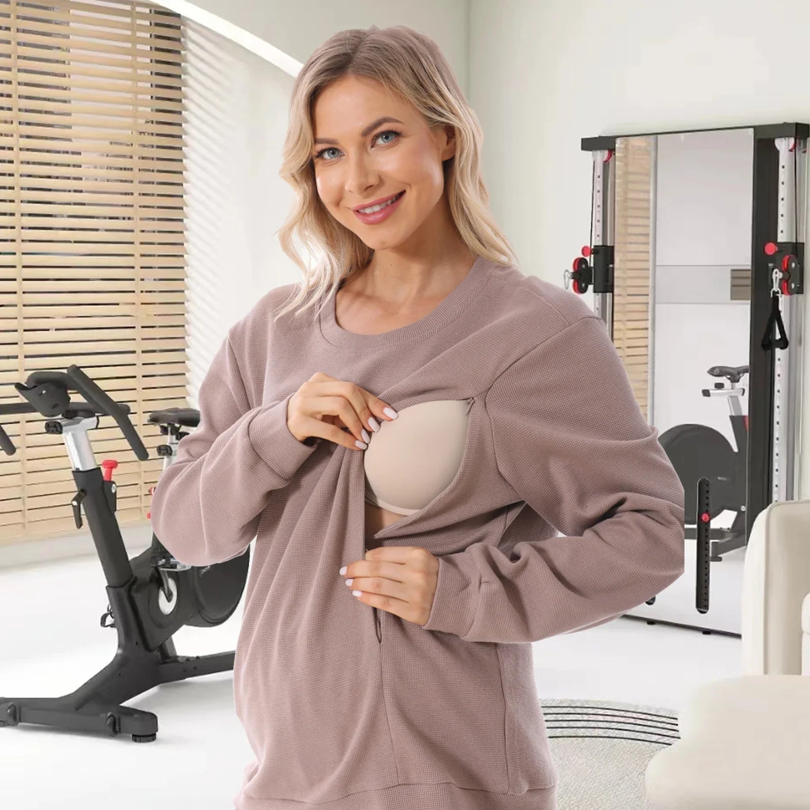 Pregnancy & Nursing Loungewear- Mom's Cozy Comfort Lounge Set- Tops only- IndioGear Women Clothing